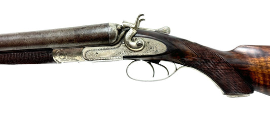 Antique Shotgun #67 - 140 plus year old 10 gauge beauty w/ silver overlay and engraving!