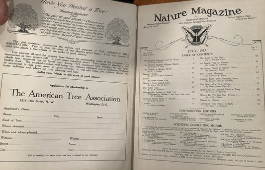 BOOKS - "Natures Magazine" Vol II- July - December 1923