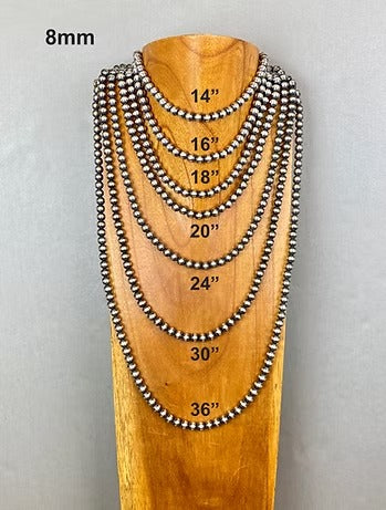 Silver Pearl Ranch - Navajo Pearls Necklace - 8mm pearls