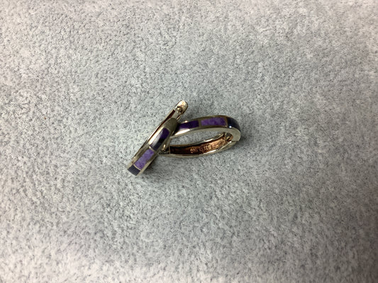 Sugilite and Sterling Silver Huggy style Earrings