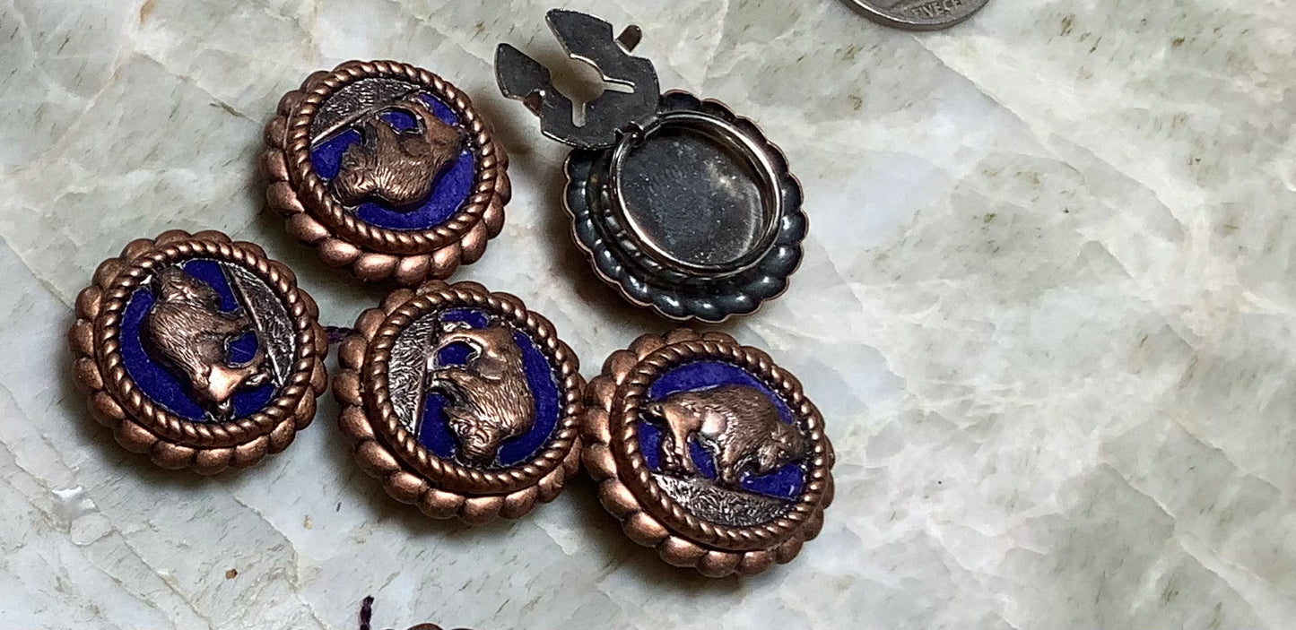 Button covers - antique buffalo