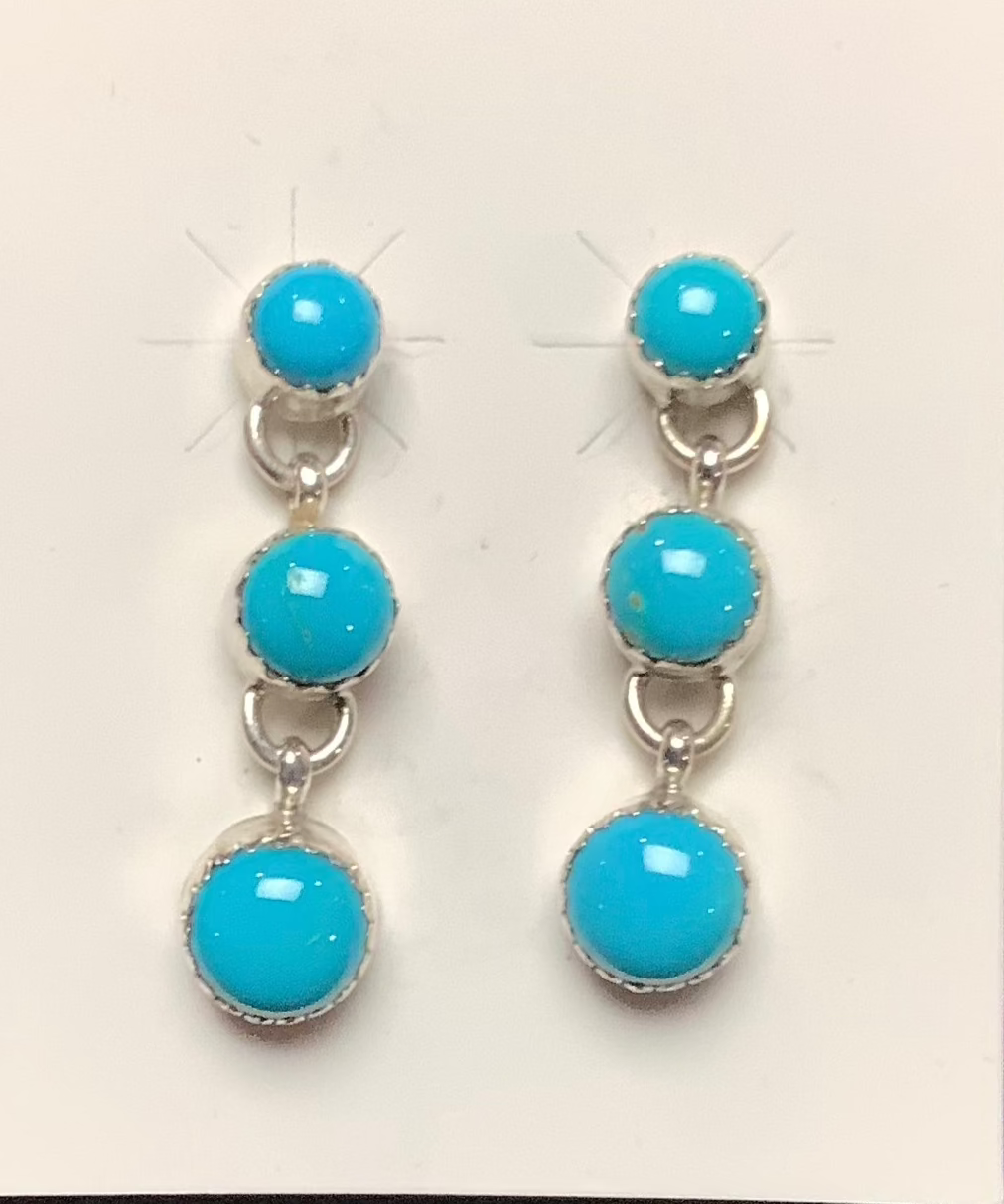 Silver Pearl Ranch - Kingman Turquoise drop earrings