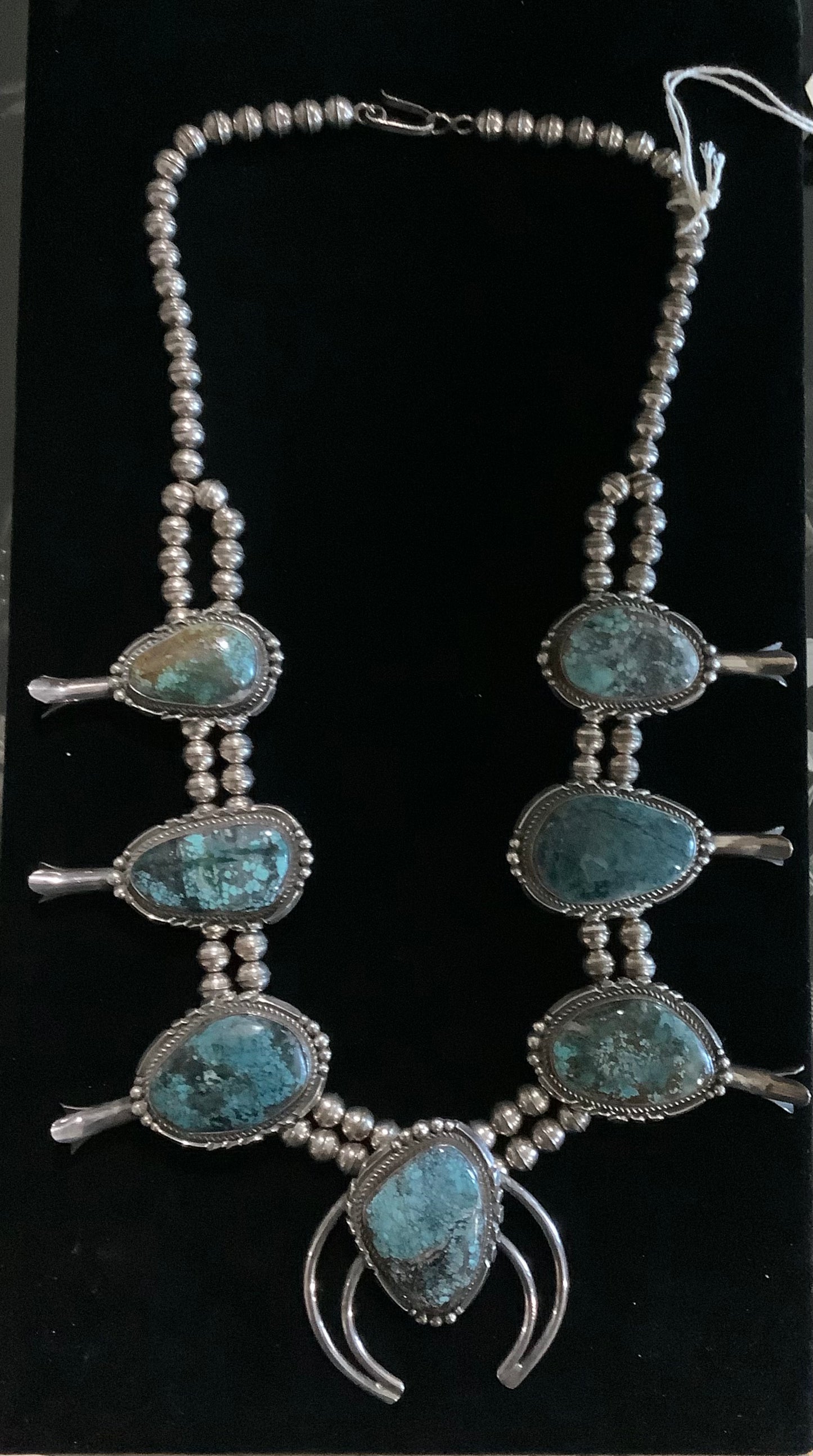 Vintage Turquoise Squash Blossom necklace and Naja