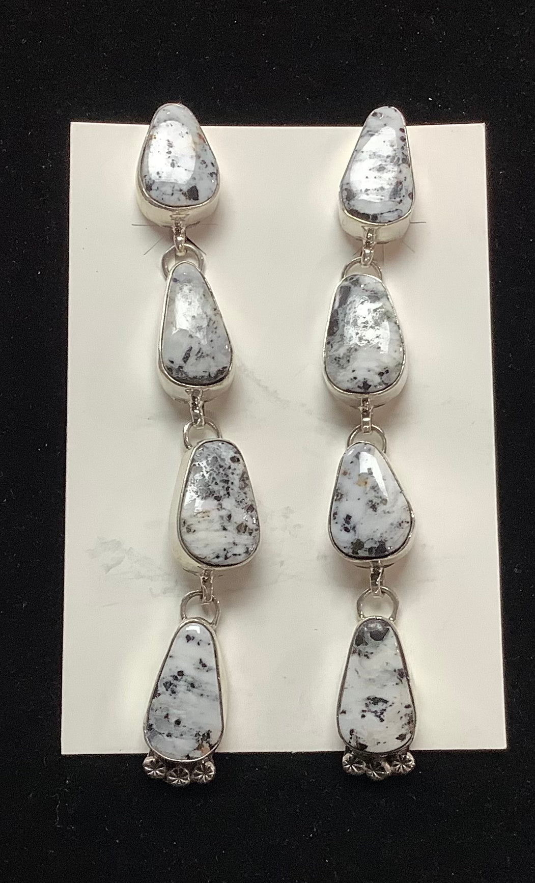 SPR -True White Buffalo Turquoise drop earrings
