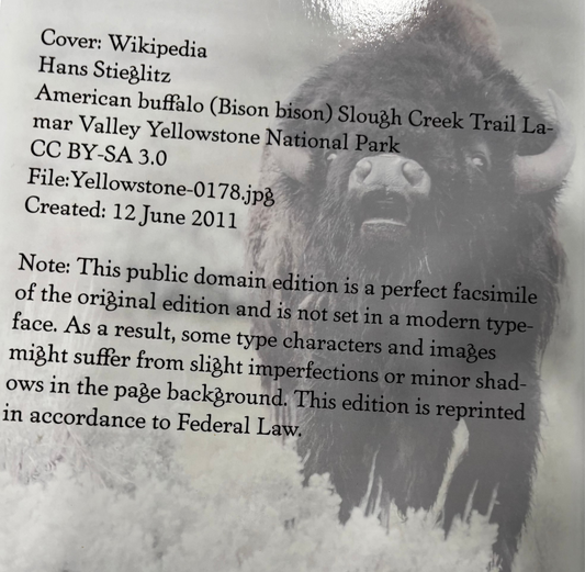 BOOKS - The American Bison: Its Habits, Method of Capture and Economic Use In The North West (Paperback)