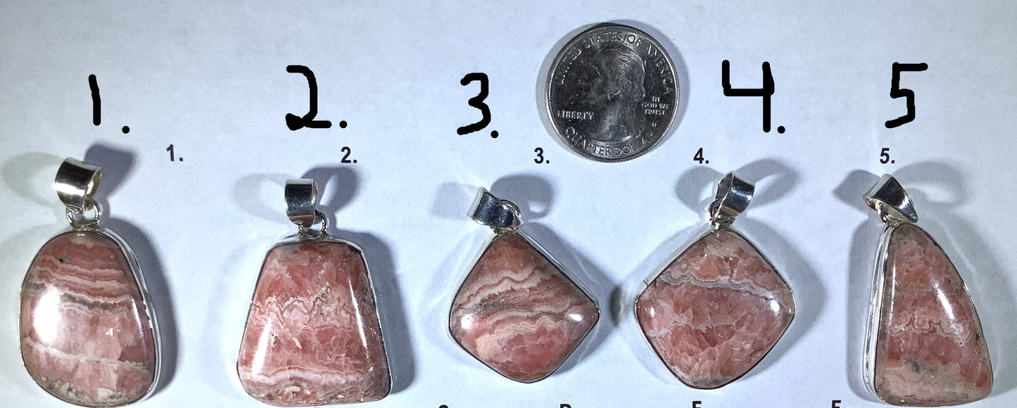 Rodochrosite pendants