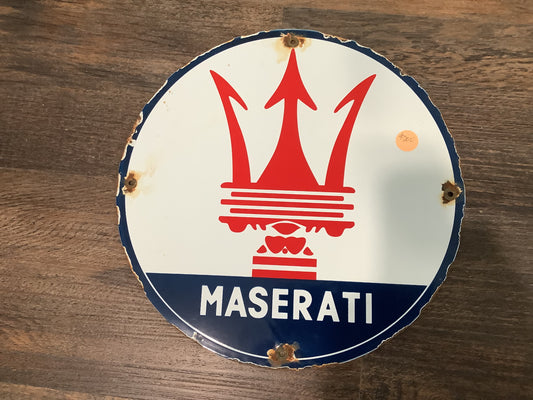 Maserati Enameled Steel Sign