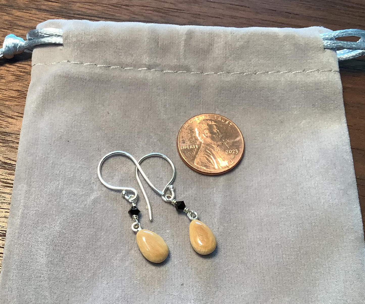 Alaskan Fossil Ivory small drop earrings