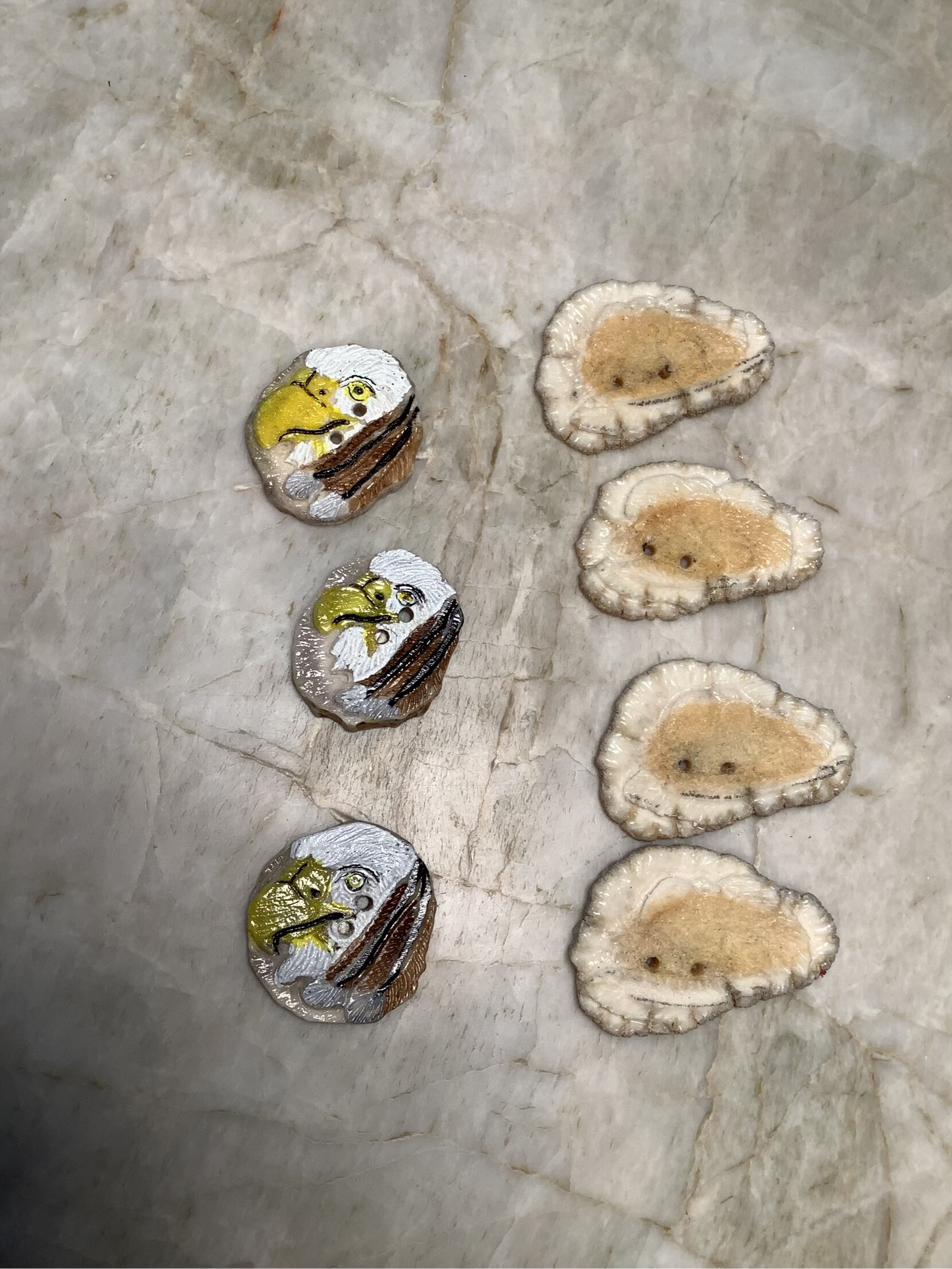 Artist signed - Handmade Horn and Bone Buttons