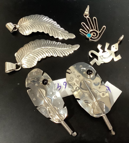 WHOLESALE LOT #37 - Navajo Pearl Collection -Sterling Pendents, pins and charms