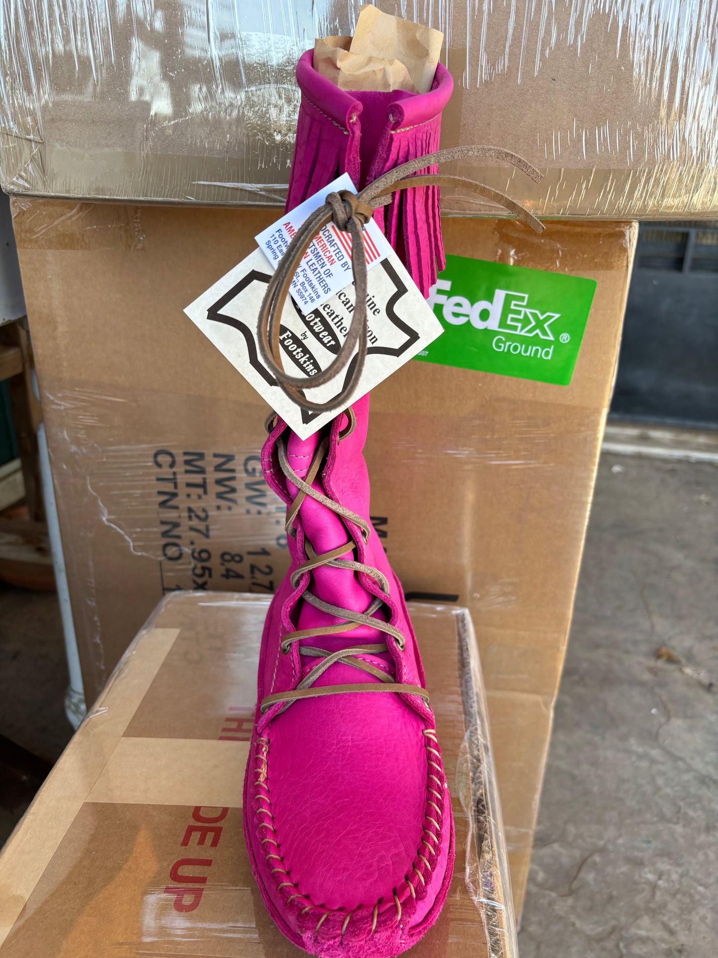 Footskins Women's Bison Leather Knee High Boots
