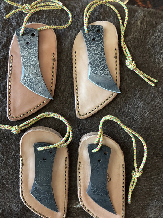 Charles Sinclair - "Cody" Style Knife. American Damascus Steel front pocket knife/tool