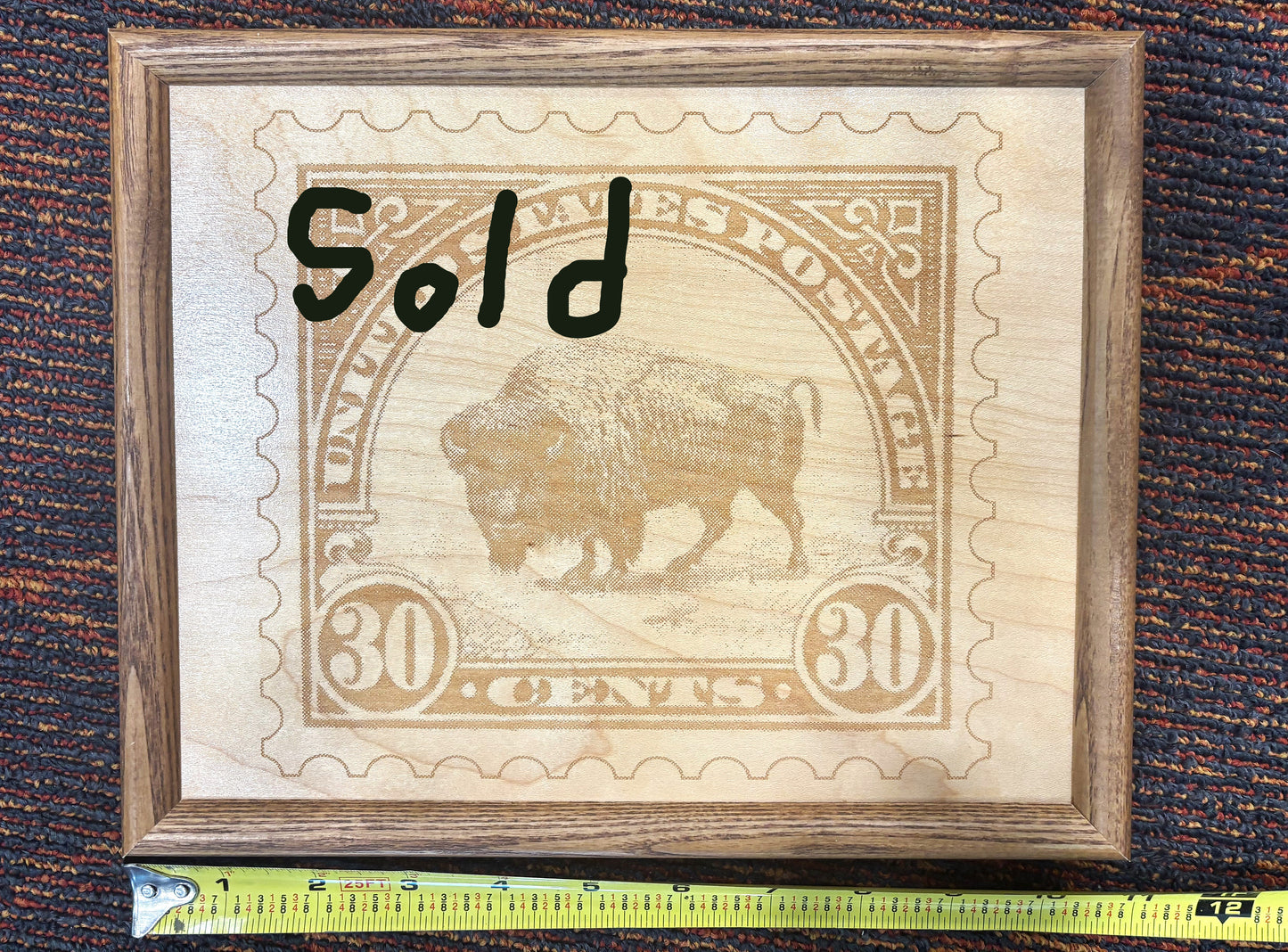 Wooden Bison Stamp Replicas
