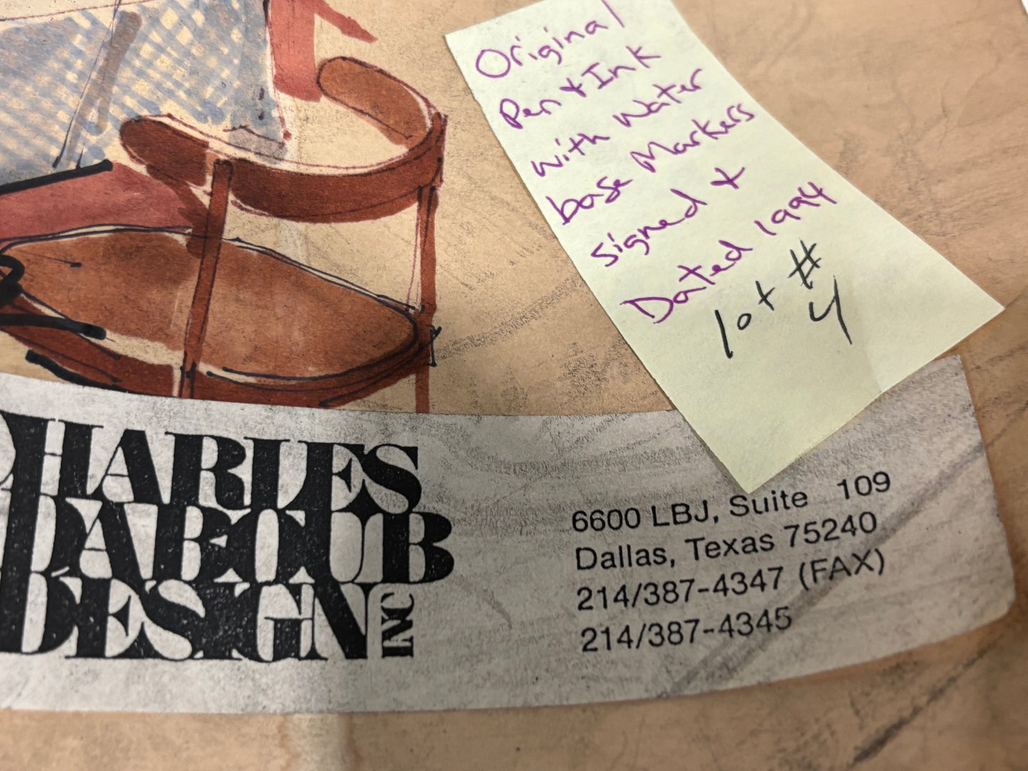 Hard Rock Café – San Antonio Hand-Rendered Interior Concept Original 1994 Watercolor Marker Illustration | 30” x 21”