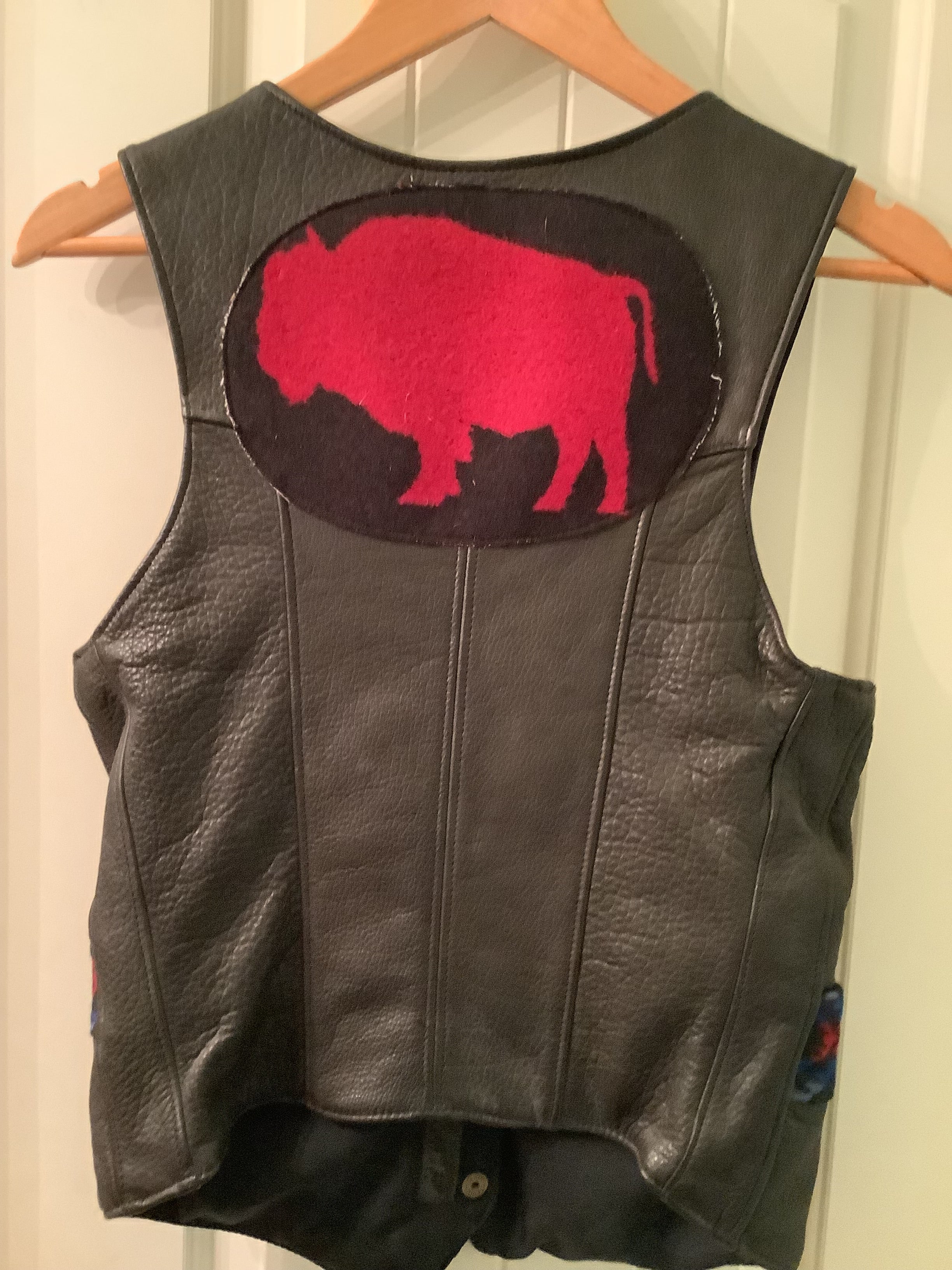 Bison Leather/Pendleton Wool Ladies vests - small