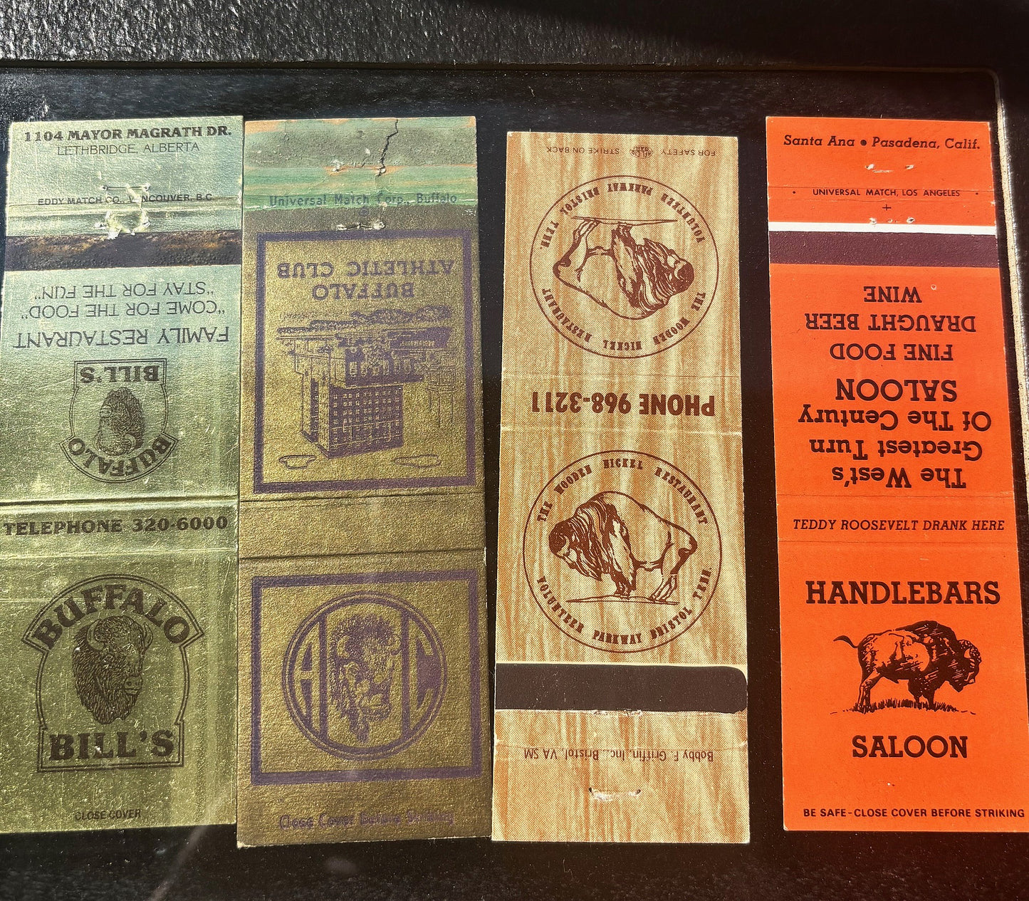 Bison/Buffalo related match book cover collection