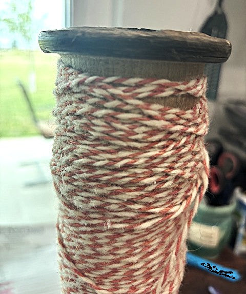 Antique Commercial/Industrial Spinning Spindle ... with yarn