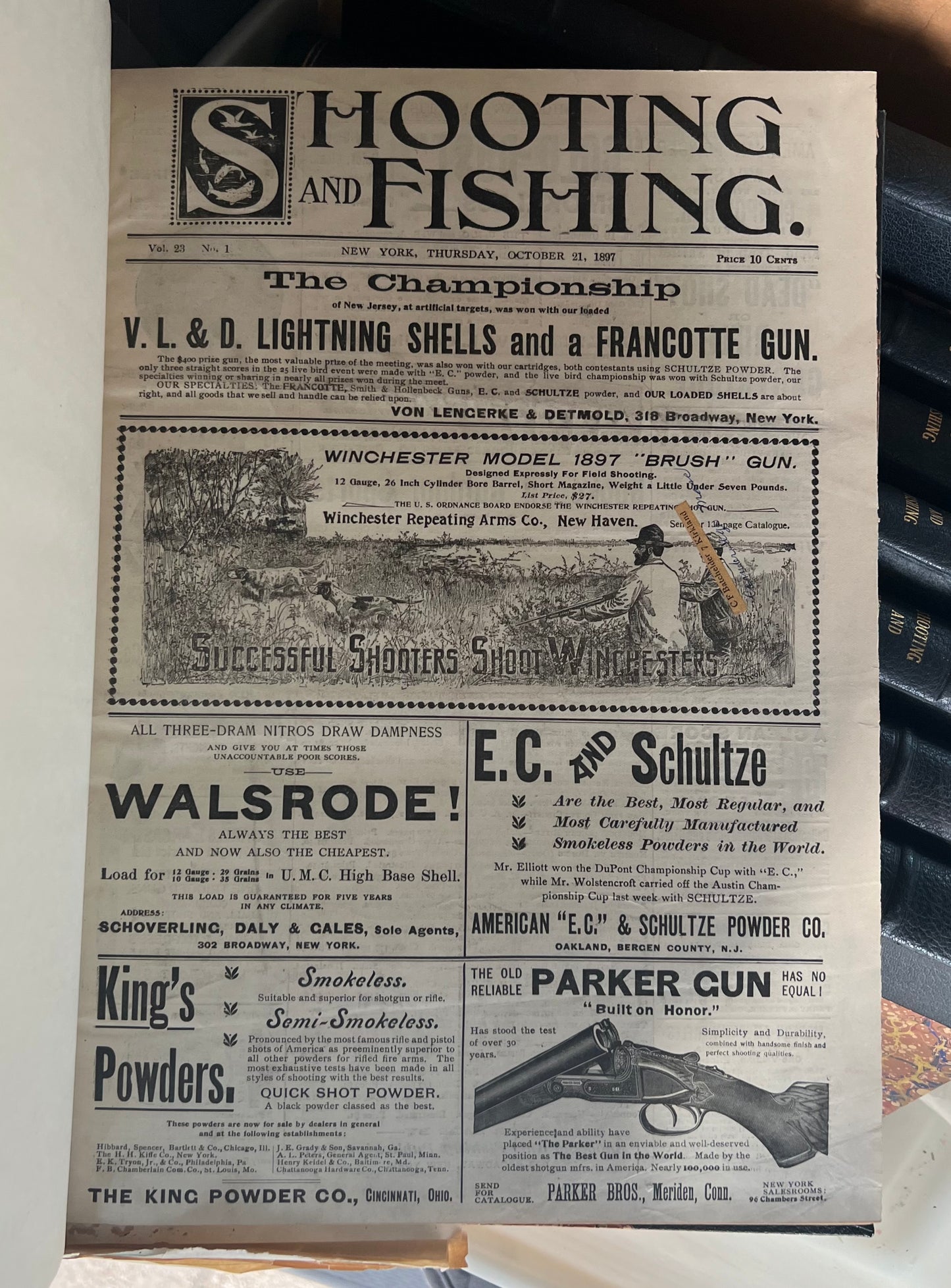 Ronson Page's "Hunting and Fishing" Bound Magazine Collection