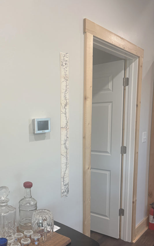 Unique Map of the Mississippi River - Reproduction