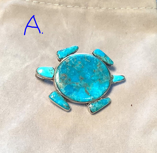 Silver Pearl Ranch - Sea Turtle pendants/ pins