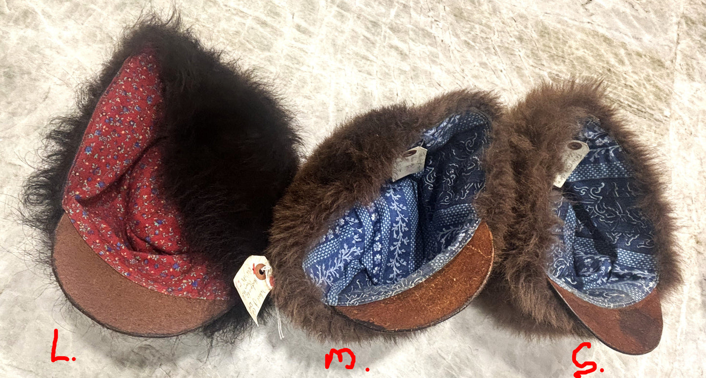 Bison hair on "Free Trapper" style hat