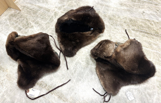 Beaver or River Otter Lined Camo shell Trapper hats