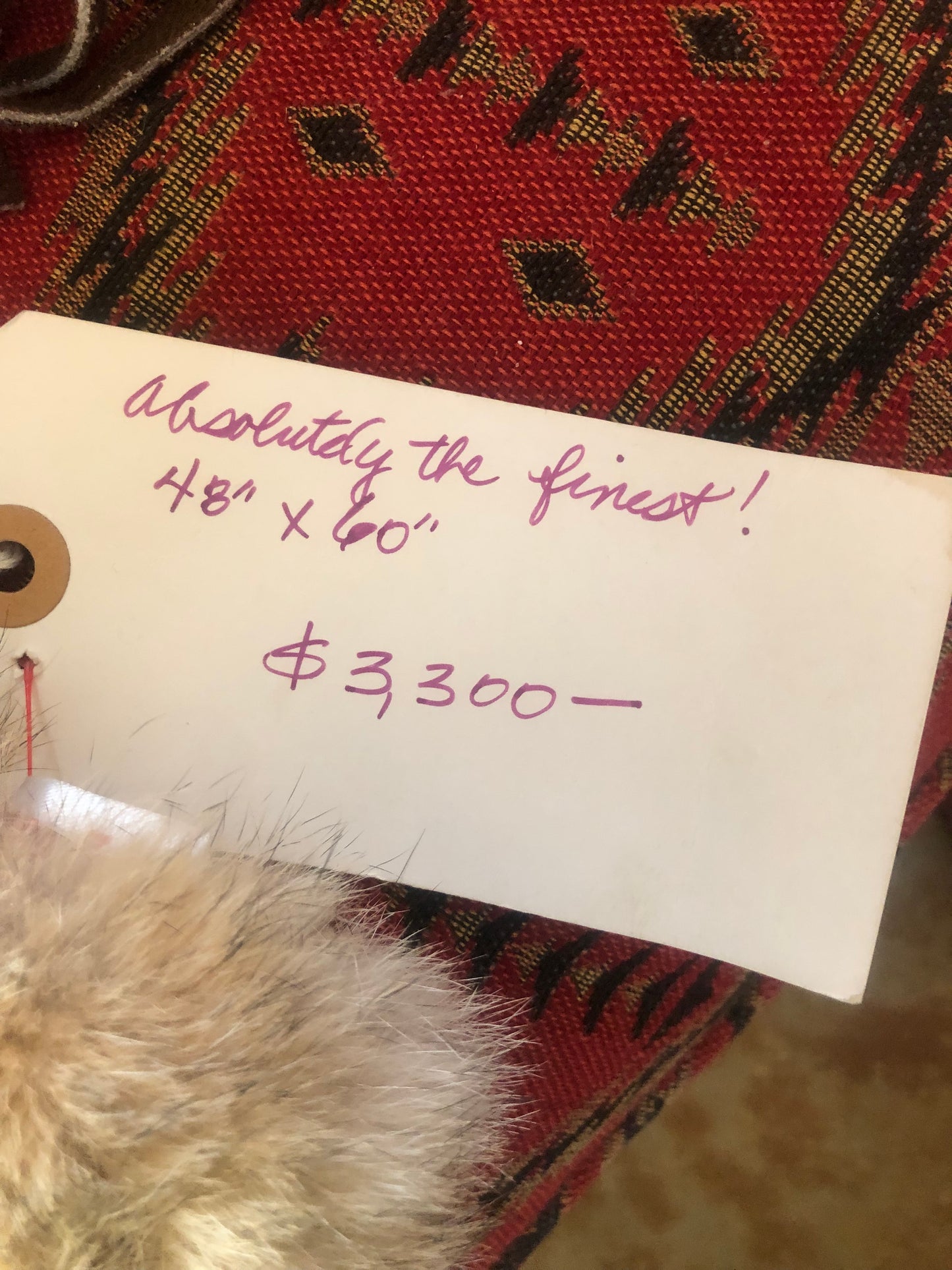 Sue Vinson hand made coyote throw/blanket