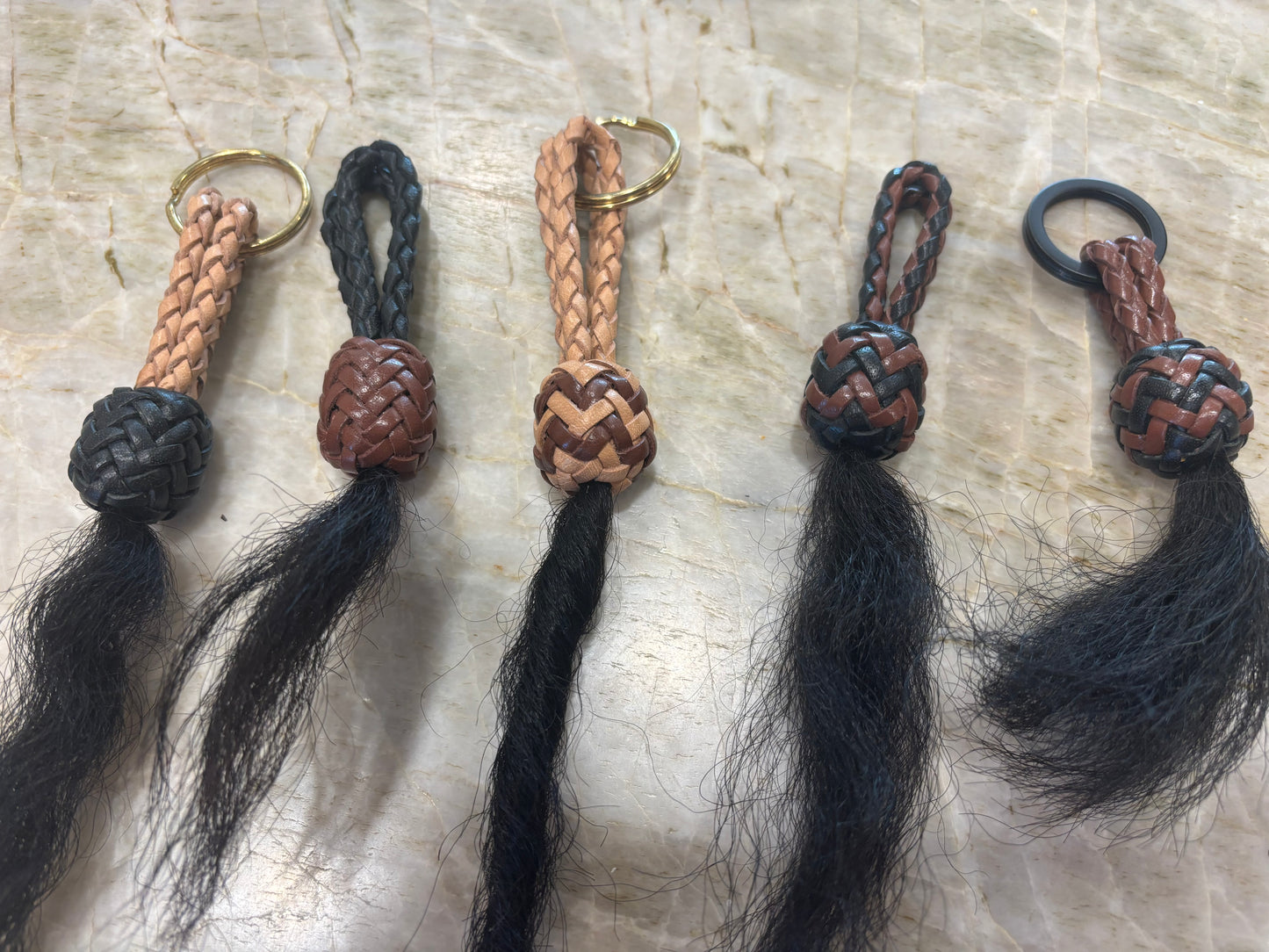 Cowboy Knot and Bison Chap Hair Key Fob/Rings