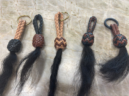 Cowboy Knot and Bison Chap Hair Key Fob/Rings