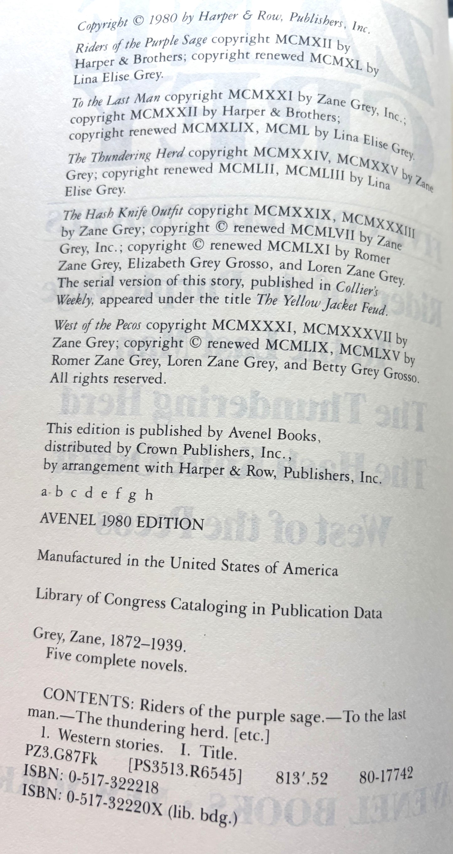 Book - Five Complete Novels - Zane Grey
