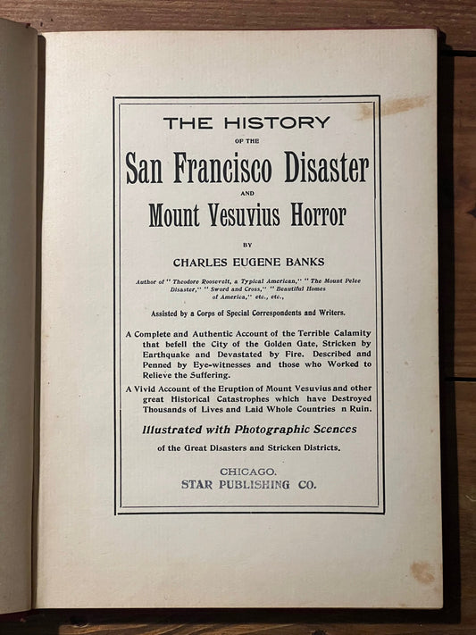 BOOKS - "The Complete History of the San Francisco Disaster and Mount Vesuvius Horror.."