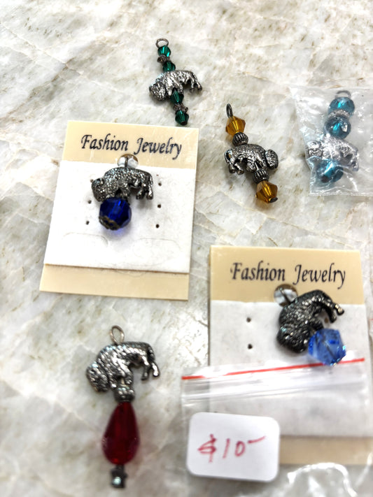 Tiny Buffalo and Crystals - jewelry findings (and a couple other similar things tossed in)