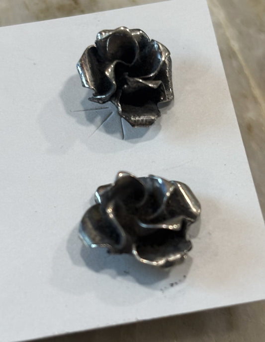 Silver Pearl Ranch - Sterling Rose Earrings
