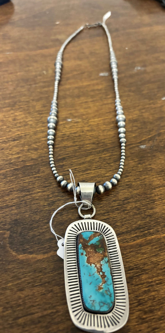 Vintage work of art- Royston Turquoise - Showpiece Pendant