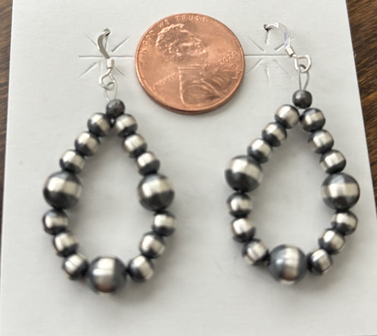 Silver Pearl Ranch - Navajo Pearls Teardrop Earring