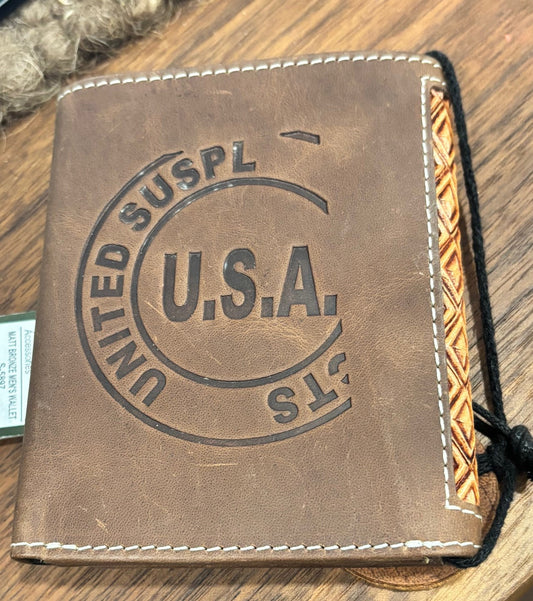 "Matt Bronze" unisex tri fold - snap closure wallet - S5897 from Myra Bag