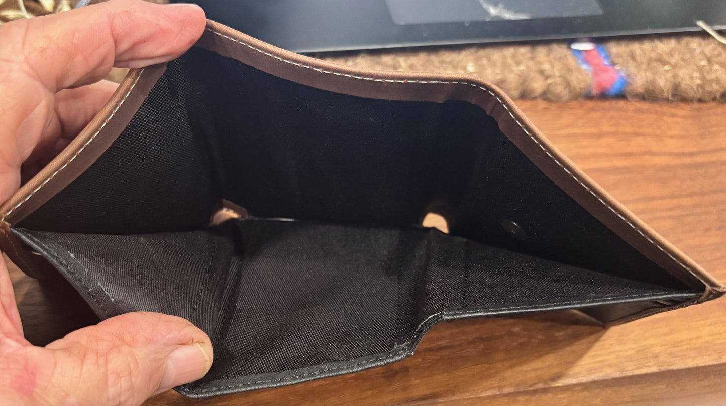 "Matt Bronze" unisex tri fold - snap closure wallet - S5897 from Myra Bag