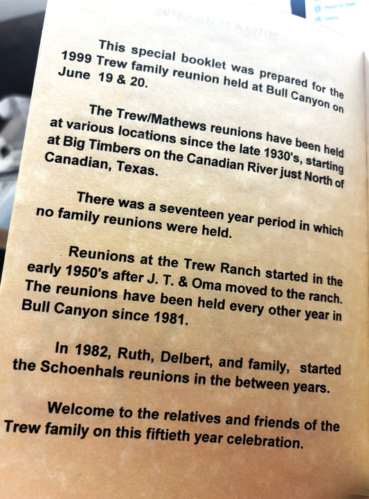 BOOKS - "History of the Trew Ranch" - Delbert Trew
