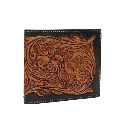 WHOLESALE LOT #16 - 5 Men's tooled steer wallets