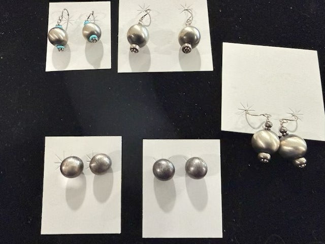 WHOLESALE LOT #37 - Navajo Pearl Collection - Single Bead Earrings - 5 pair