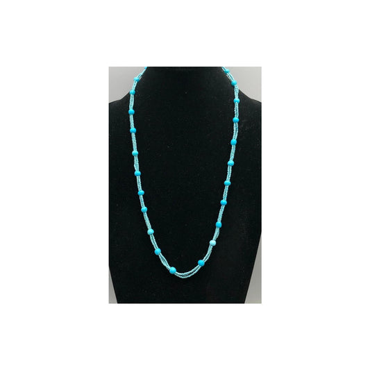 Turquoise blue Old Trade Bead Necklace - not actual turquoise .... but turquoise blue color