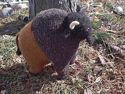 Hand Knit Bison Toys