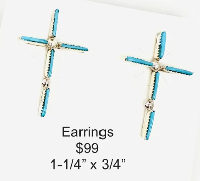SPR - Sterling Silver and Turquoise Crosses and Earrings