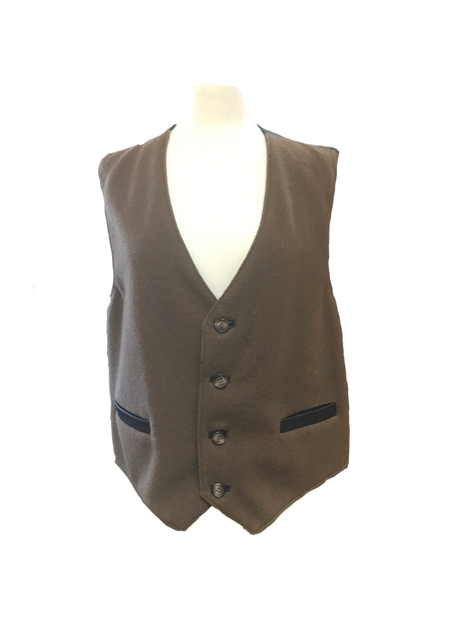 Bison Fabric and Leather Vests