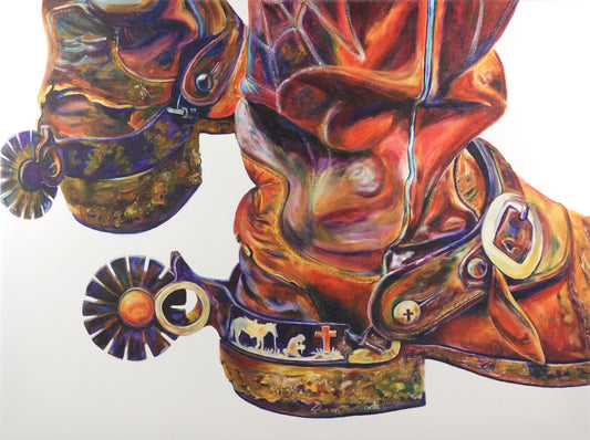 "Trail's End" by Sharon Markwardt; Medium large piece - 24" x 32"