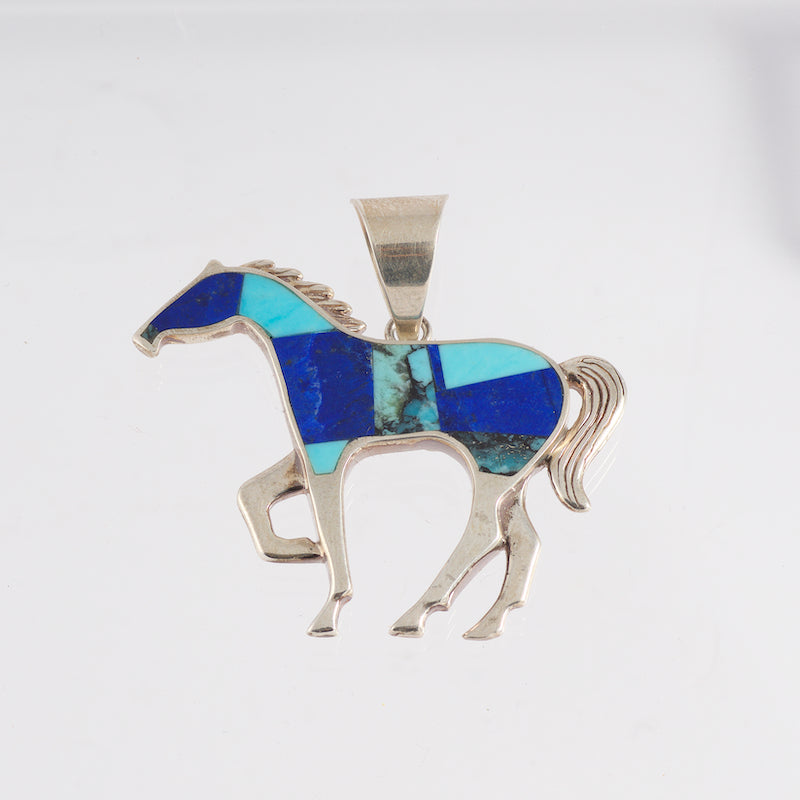 Pendant Horse Sterling Silver Multi-Stone
