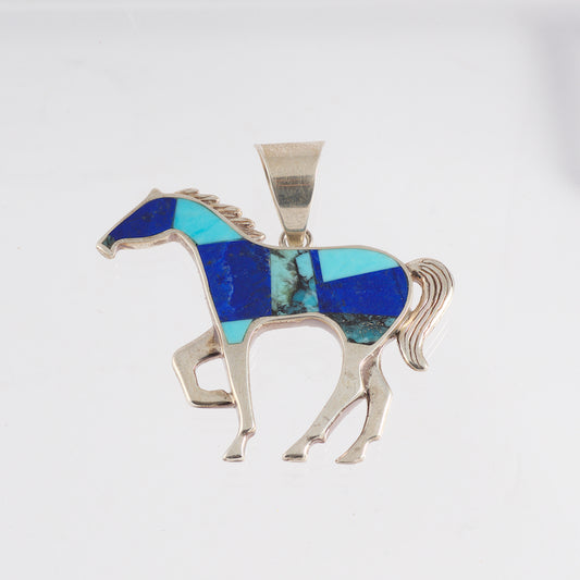 Pendant Horse Sterling Silver Multi-Stone