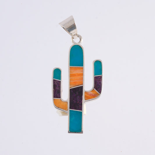 Turquoise/Sugilite/Spiny Oyster Cactus Sterling Silver Pendants - Silver Pearl Ranch