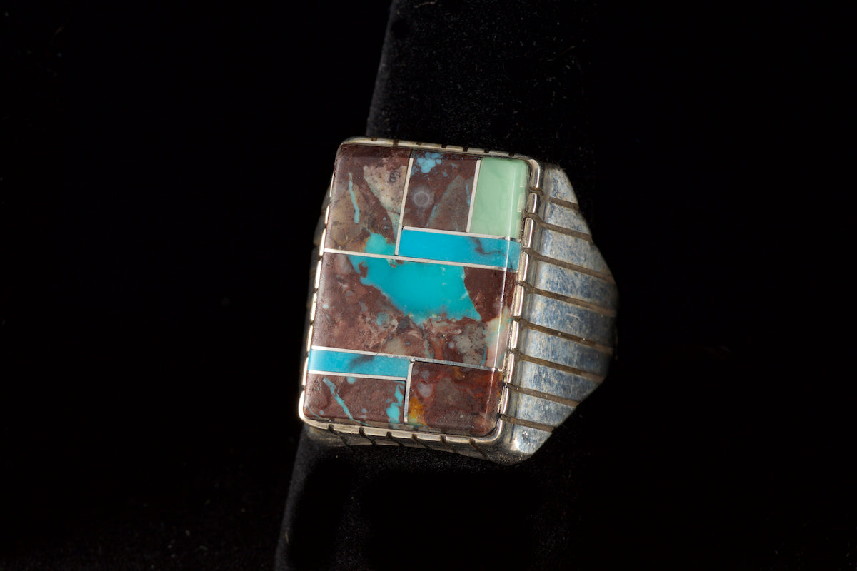 Men's Ring Bisbee Blue Turquoise Ray Jack