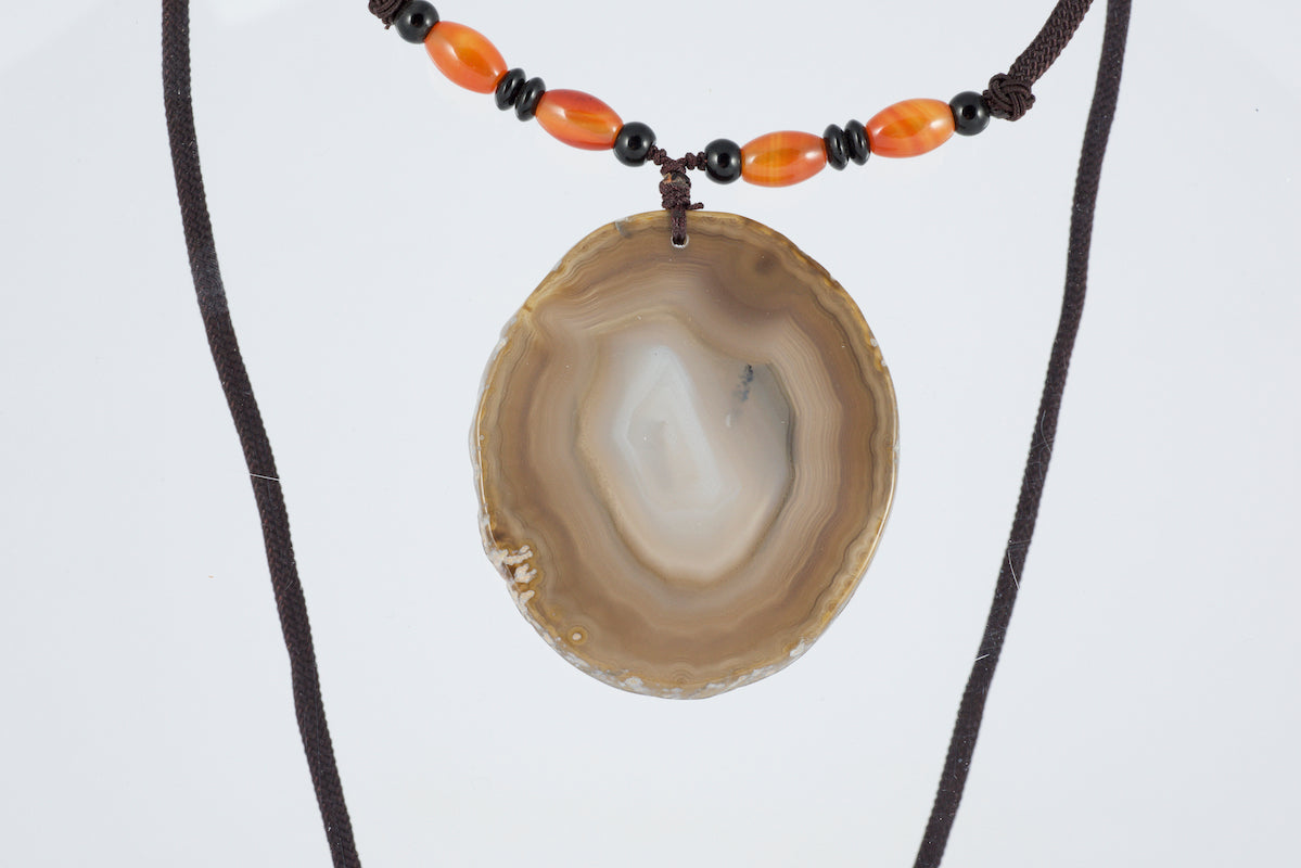 Pendant Lace Agate Crystal Slice